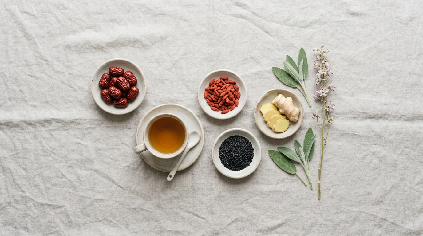 Black Sesame and Date Energy Bowl — a warming postpartum recovery recipe by Emily Montague, the postpartum chef