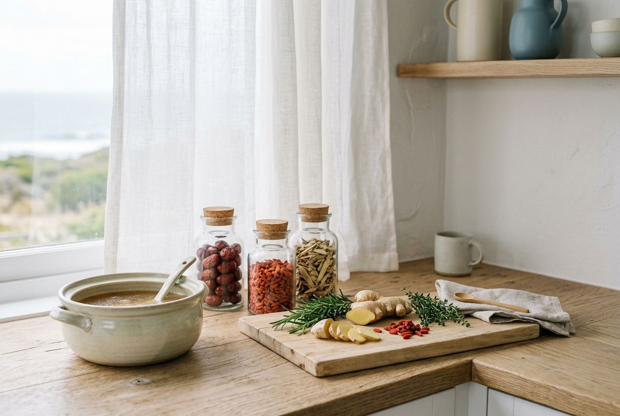 Ginger and Longan Milk-Support Tea — a warming postpartum recovery recipe by Emily Montague, the postpartum chef